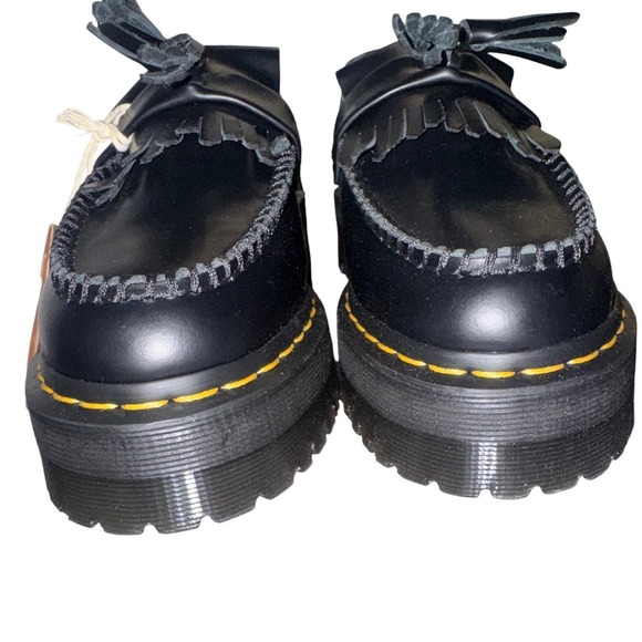 New w/Tags! Dr Martens Tassel Loafers Black Leather Platform Lug Sole Mens 8 - Picture 3 of 16